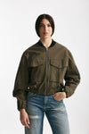bomber crop verde militare women Grifoni - 5