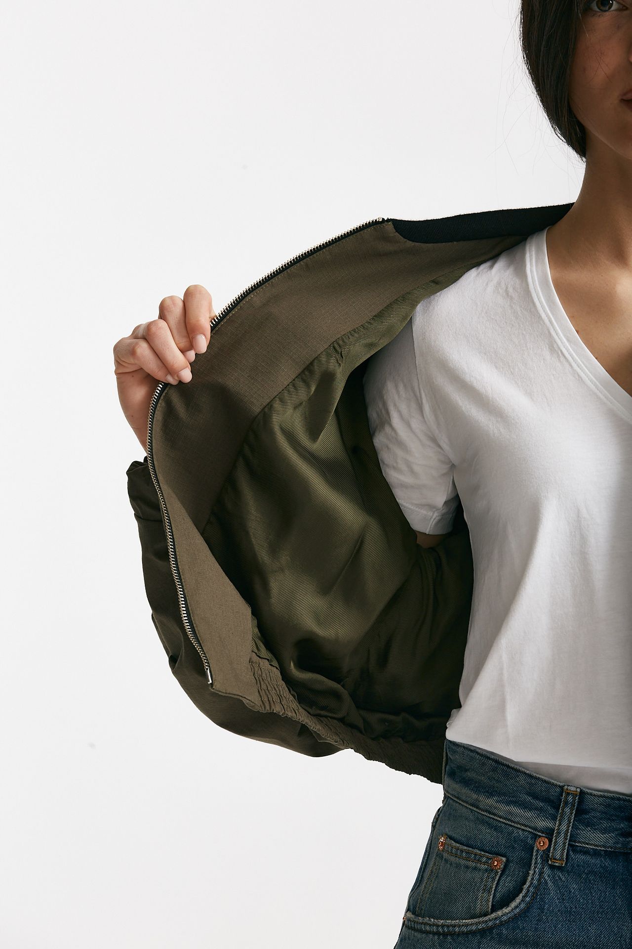 bomber crop verde militare women Grifoni - 7