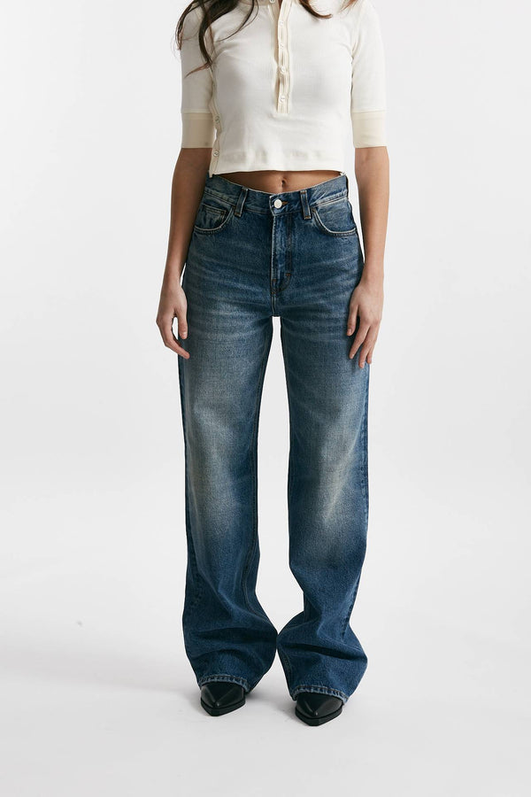 jeans palazzo korea medio/scuro women Haikure