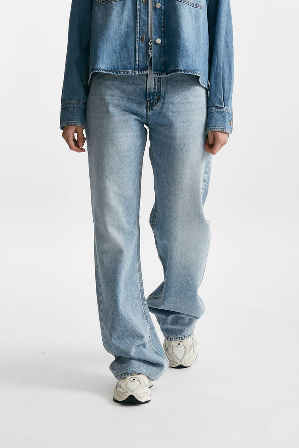 jeans palazzo korea lavaggio chiaro women Haikure
