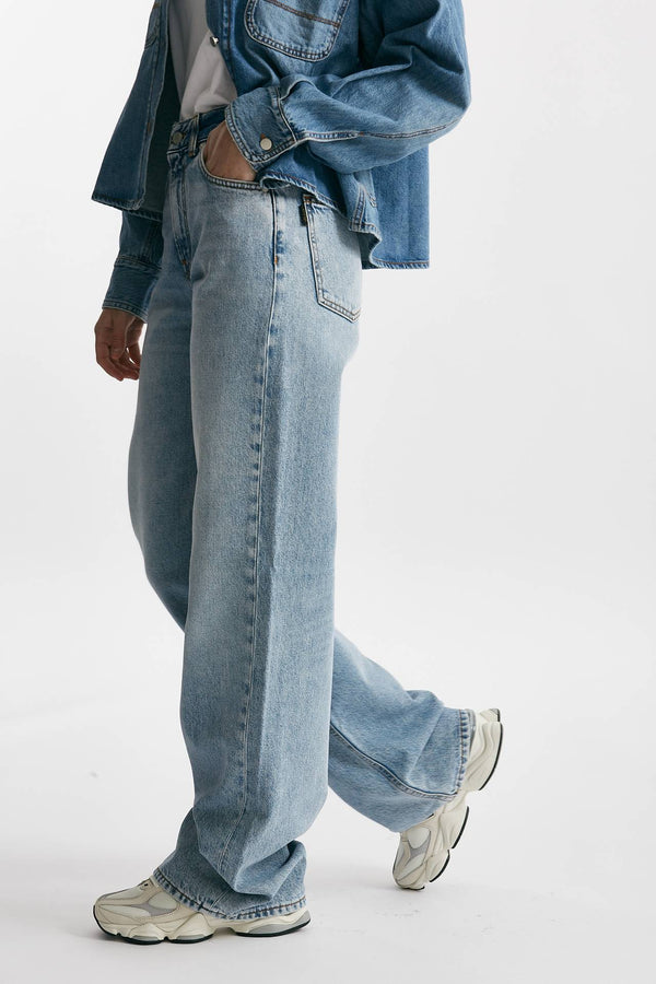 jeans palazzo korea lavaggio chiaro women Haikure