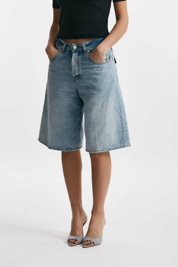 bermuda in denim lavaggio chiaro women Haikure