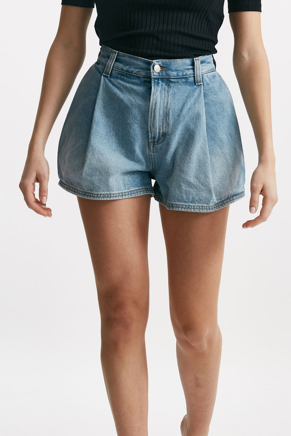 short in denim lavaggio chiaro women Haikure