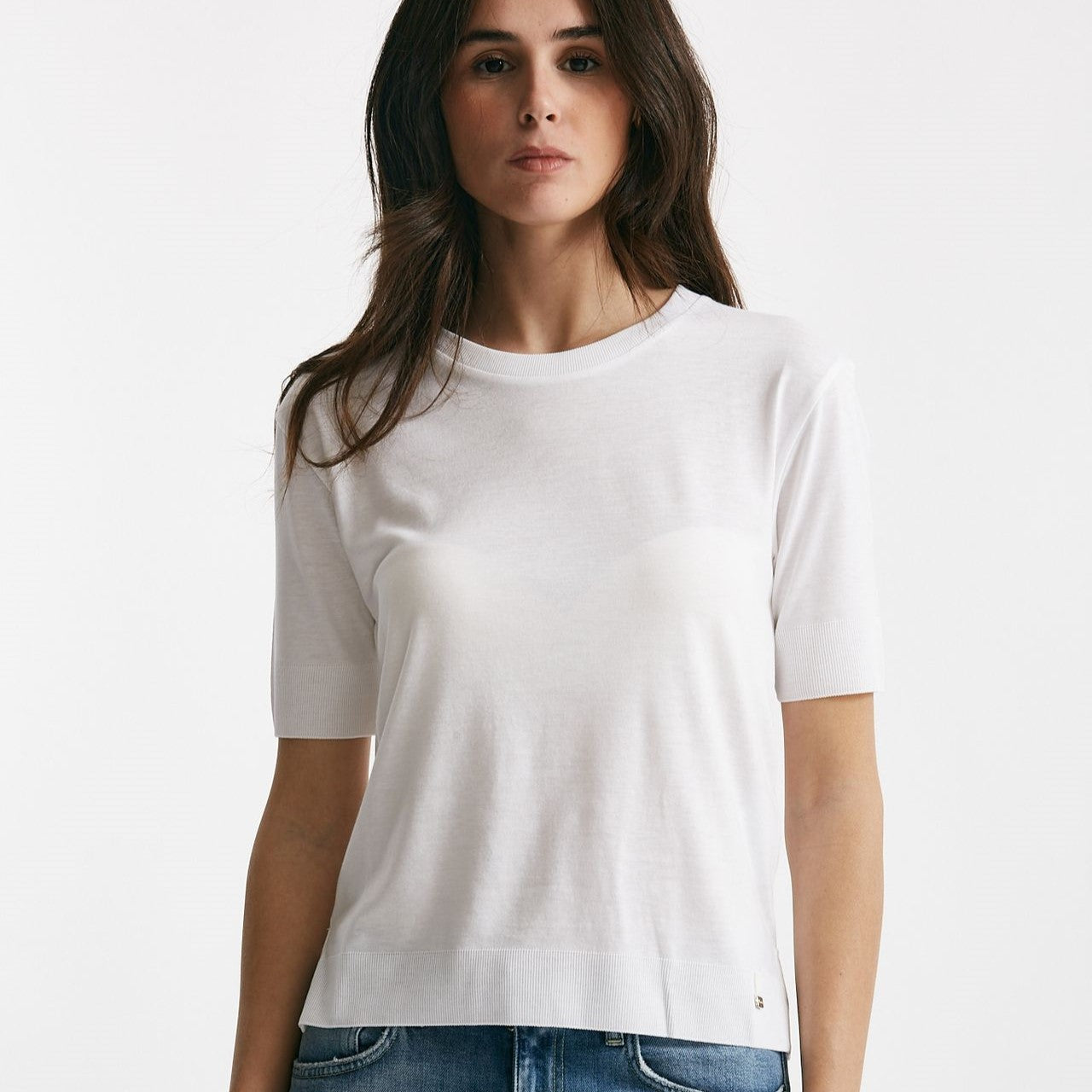 t-shirt basica in cotone bianco women Herno - 6