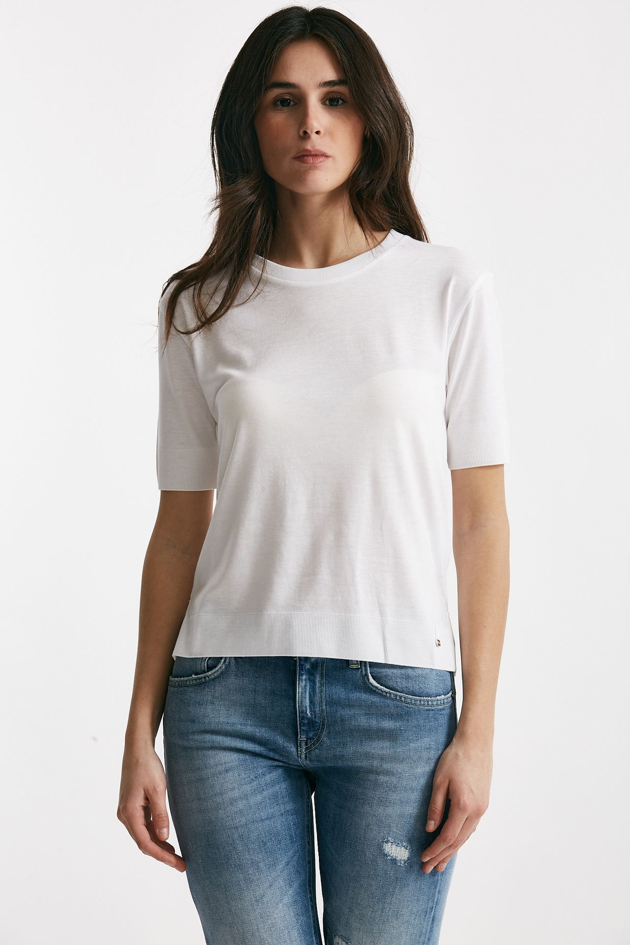 t-shirt basica in cotone bianco women Herno - 1