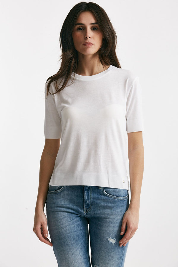 t-shirt basica in cotone bianco women Herno