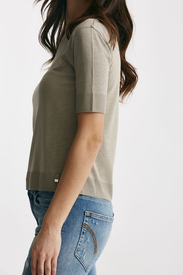 t-shirt basica in cotone tortora women Herno