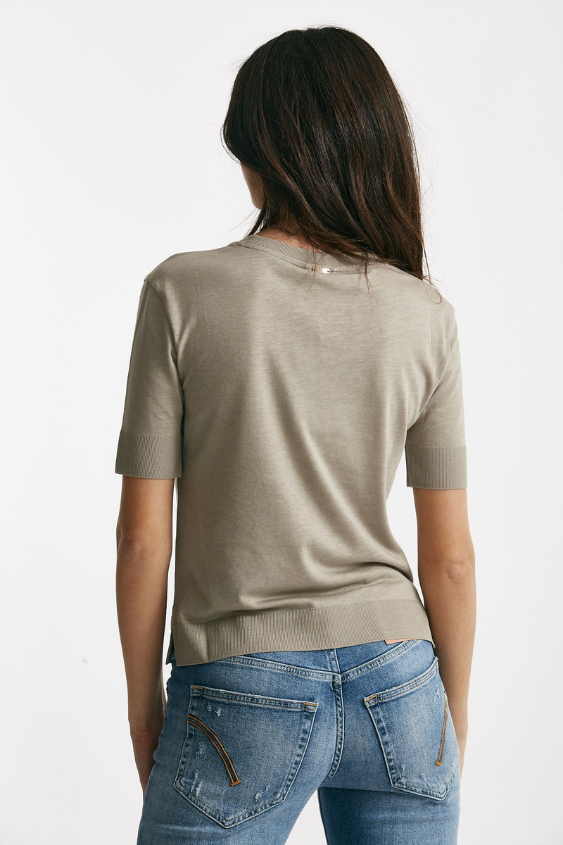 t-shirt basica in cotone tortora women Herno - 3