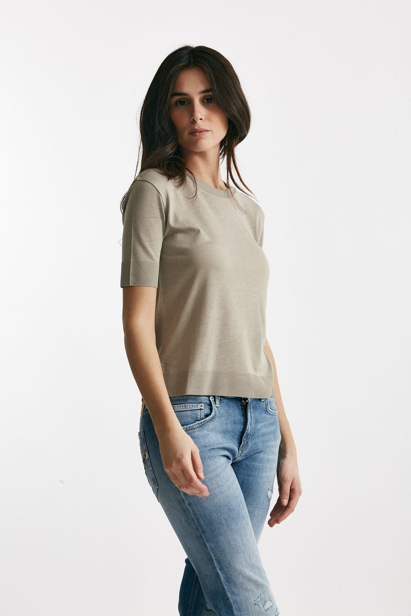 t-shirt basica in cotone tortora women Herno - 4