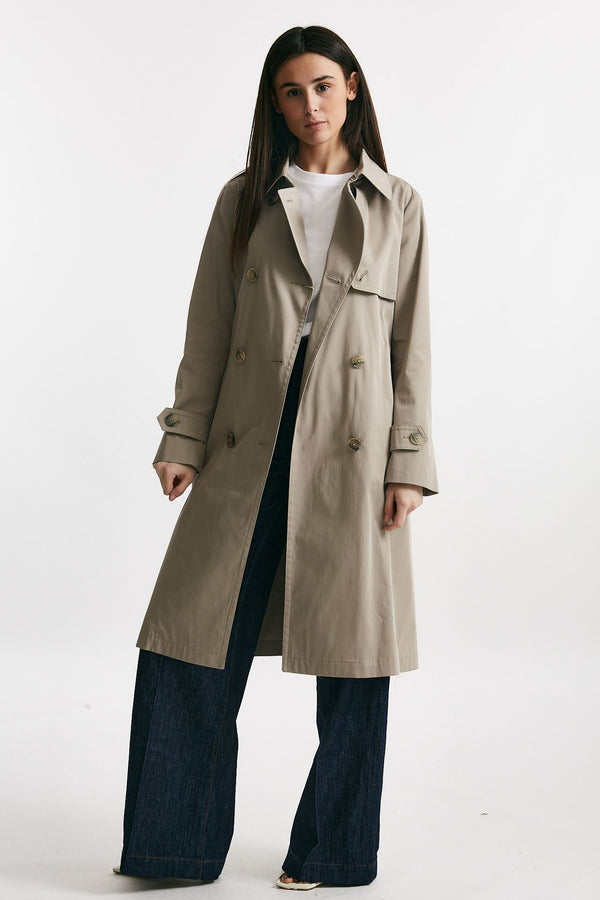 trench in cotone tortora trattamento idrorepellente women Herno