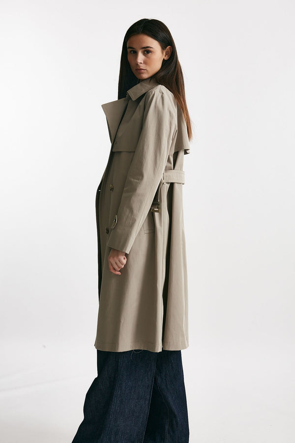 trench in cotone tortora trattamento idrorepellente women Herno