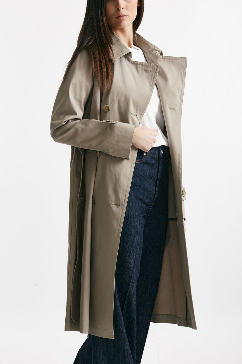 trench in cotone tortora trattamento idrorepellente women Herno - 4