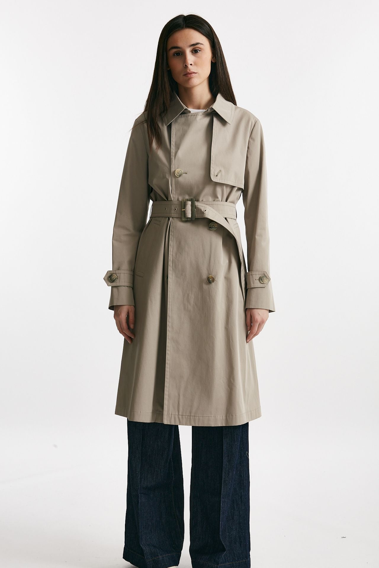 trench in cotone tortora trattamento idrorepellente women Herno - 5