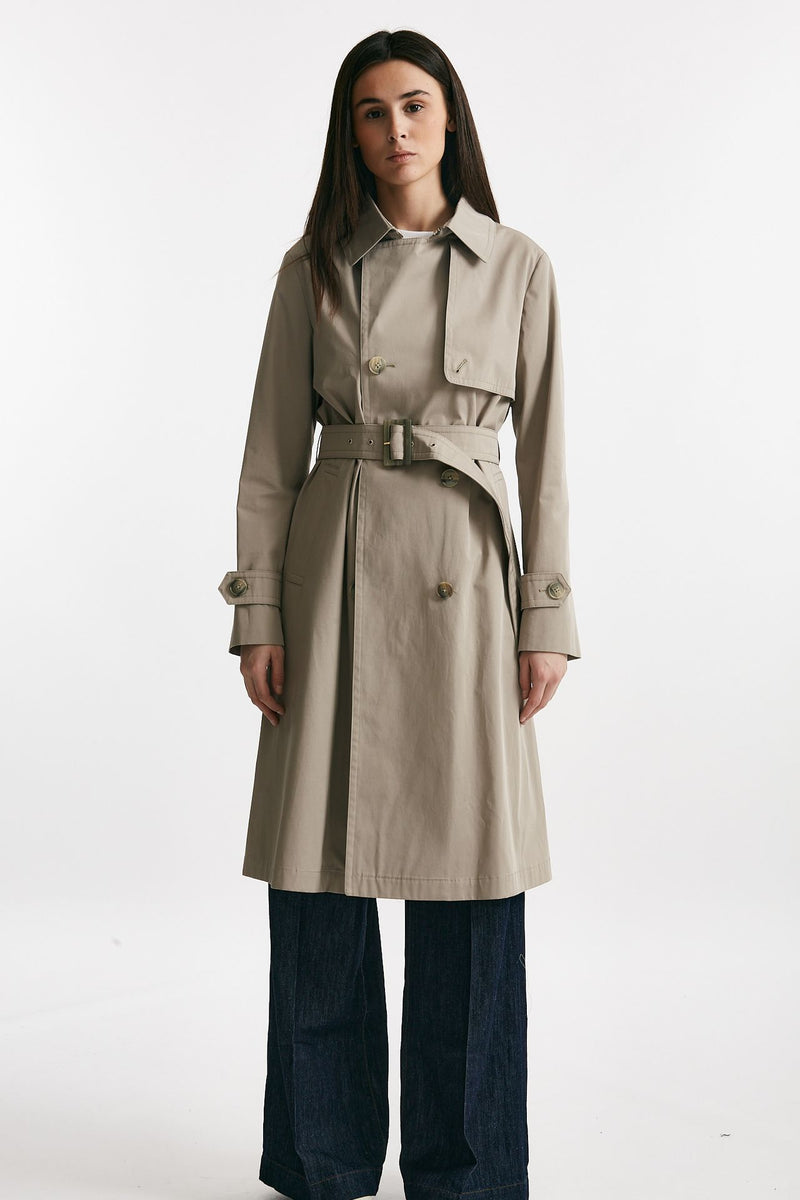 trench in cotone tortora trattamento idrorepellente women Herno - 5