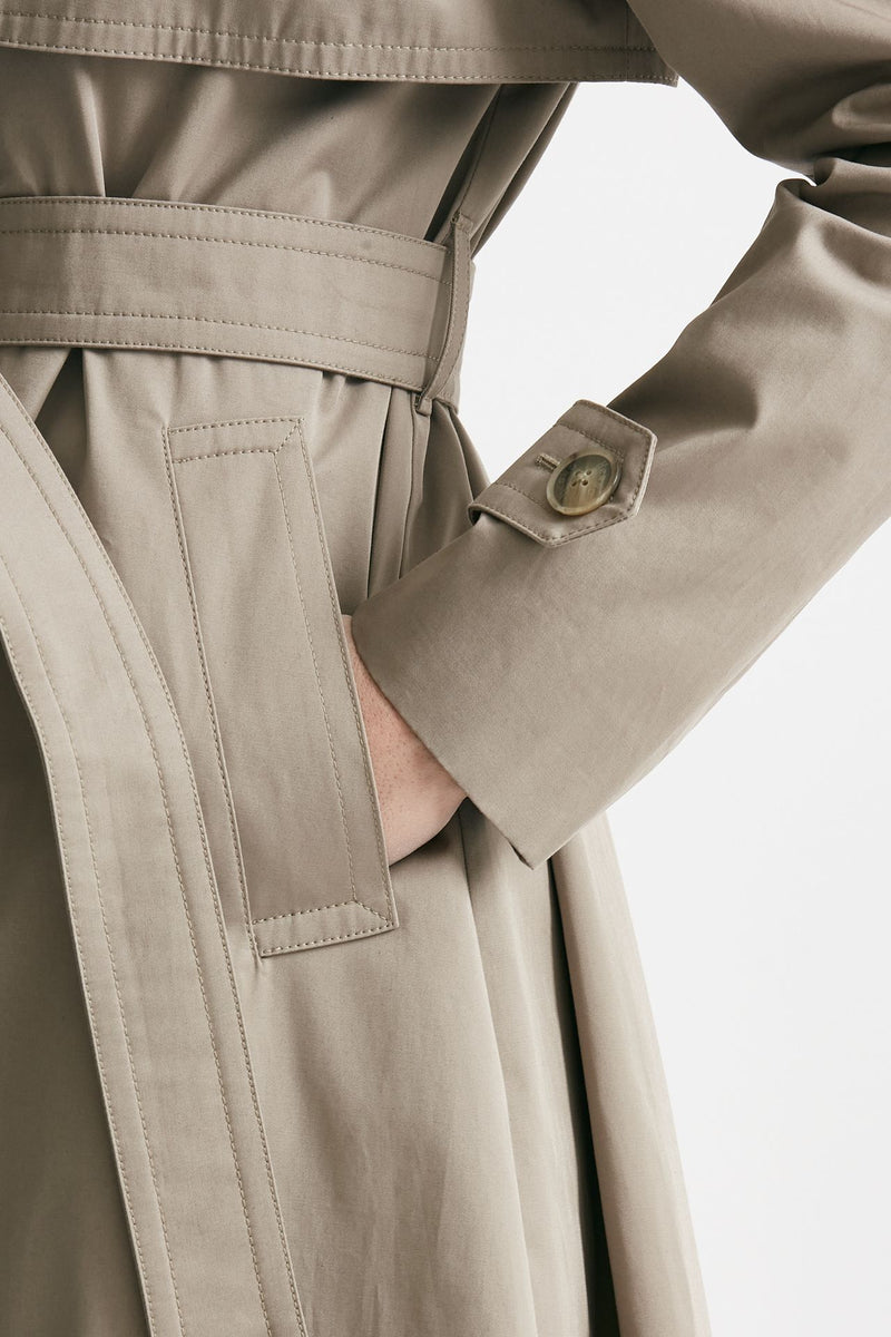 trench in cotone tortora trattamento idrorepellente women Herno - 6