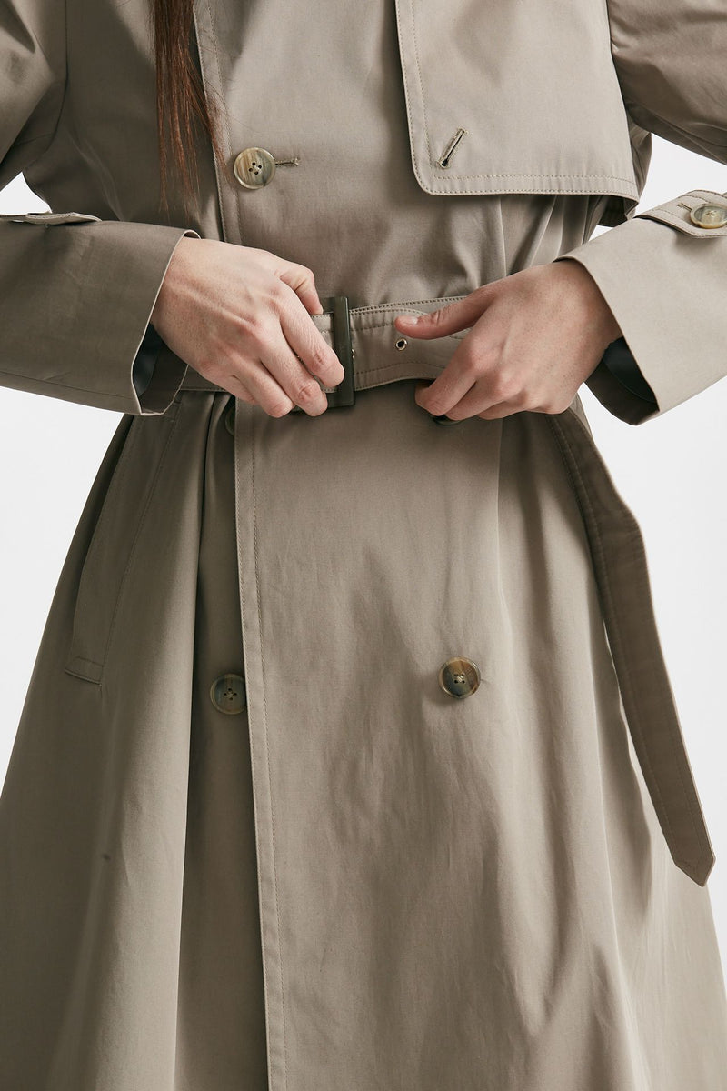 trench in cotone tortora trattamento idrorepellente women Herno - 8
