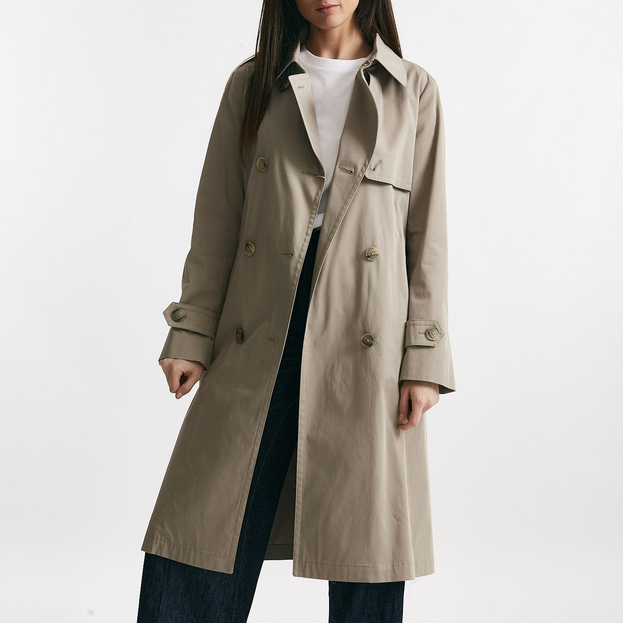 trench in cotone tortora trattamento idrorepellente women Herno - 10