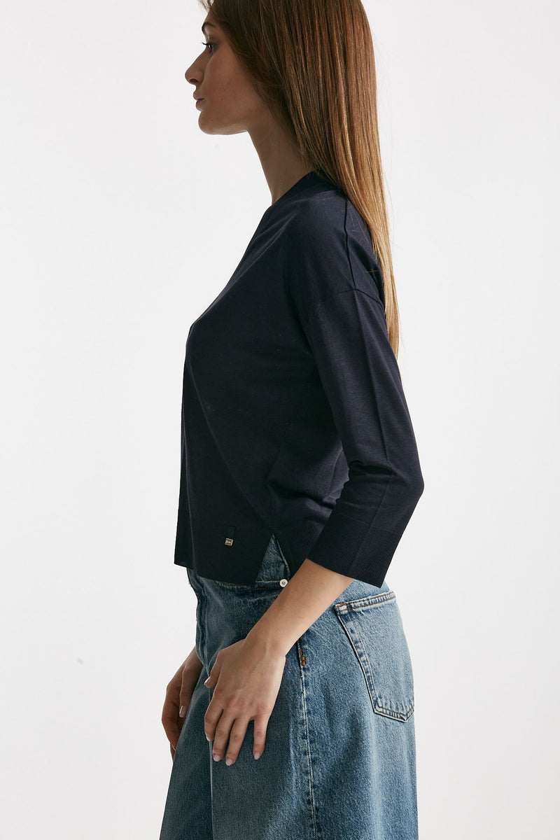 maglia scollo a v blu women Herno - 2