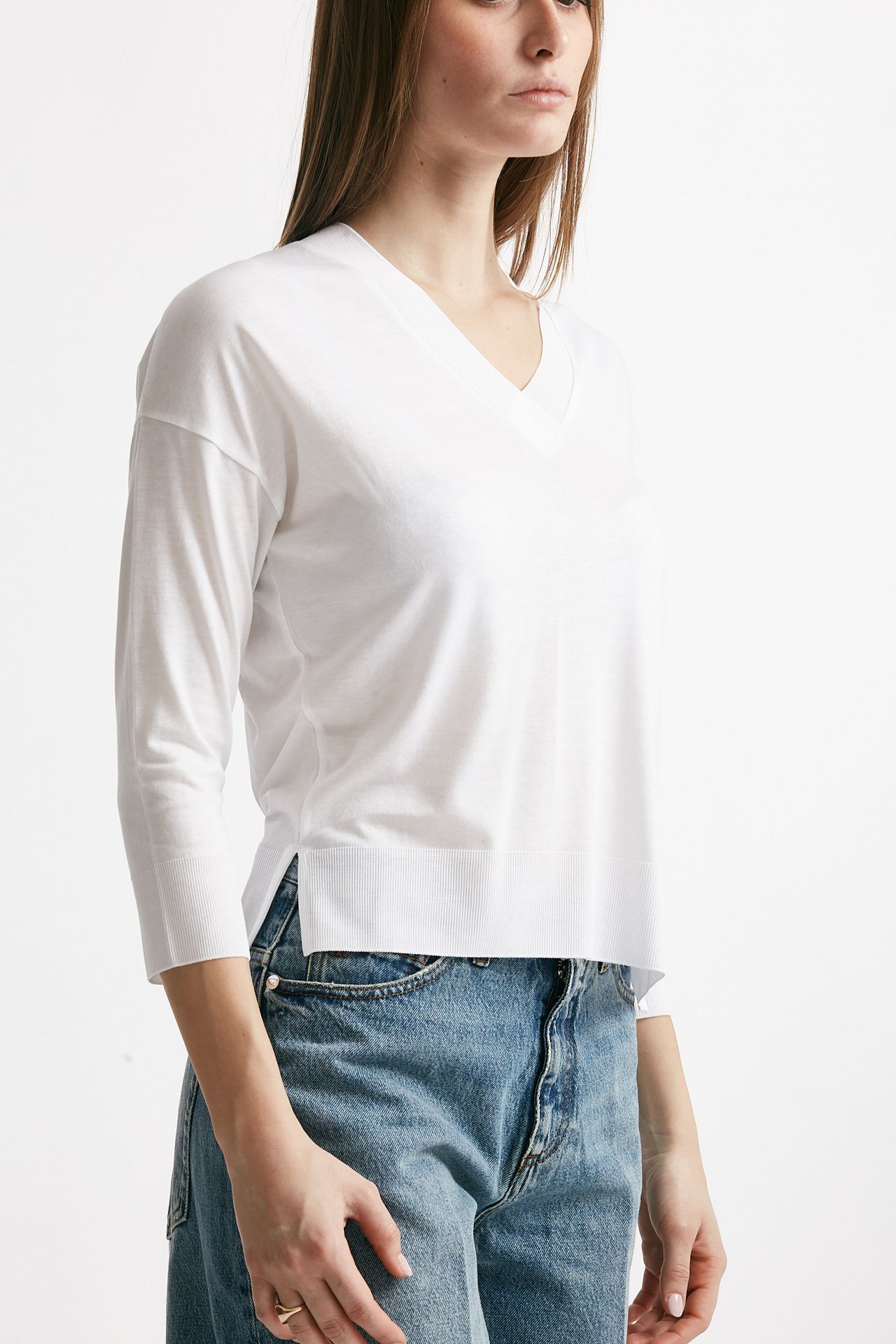maglia scollo a v bianco women Herno - 3