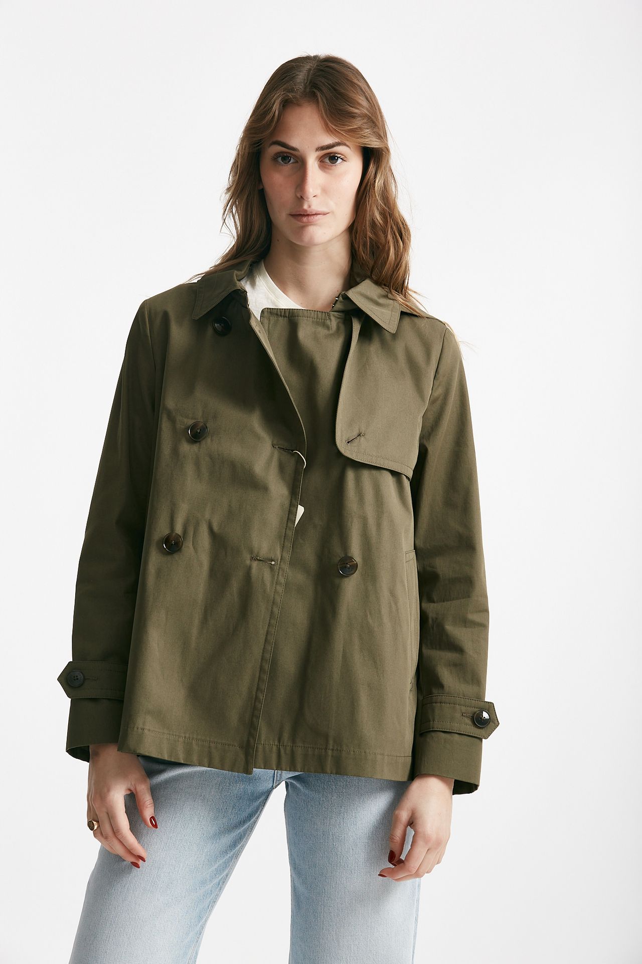 peacot in cotone verde militare women Herno - 1