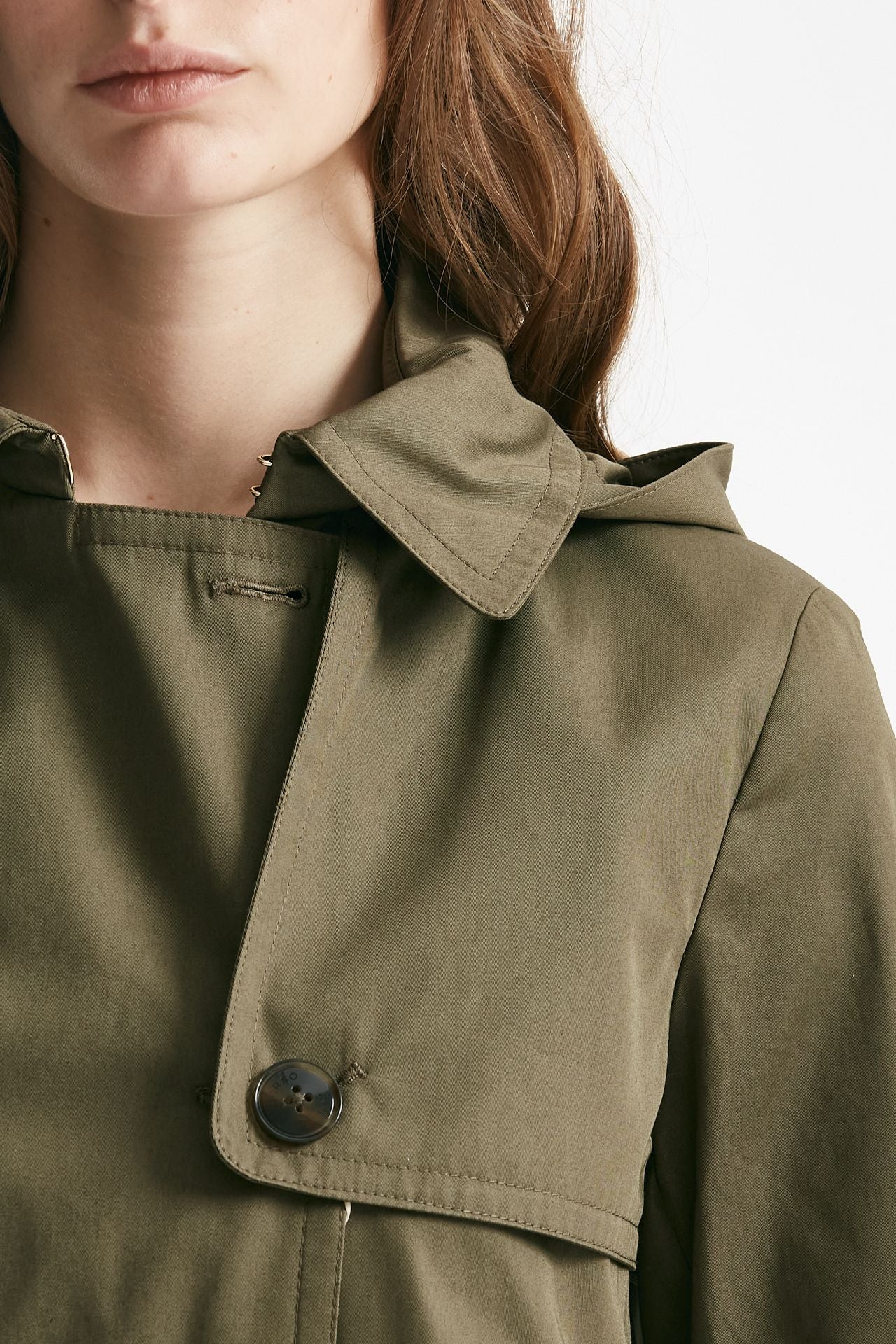 peacot in cotone verde militare women Herno - 6