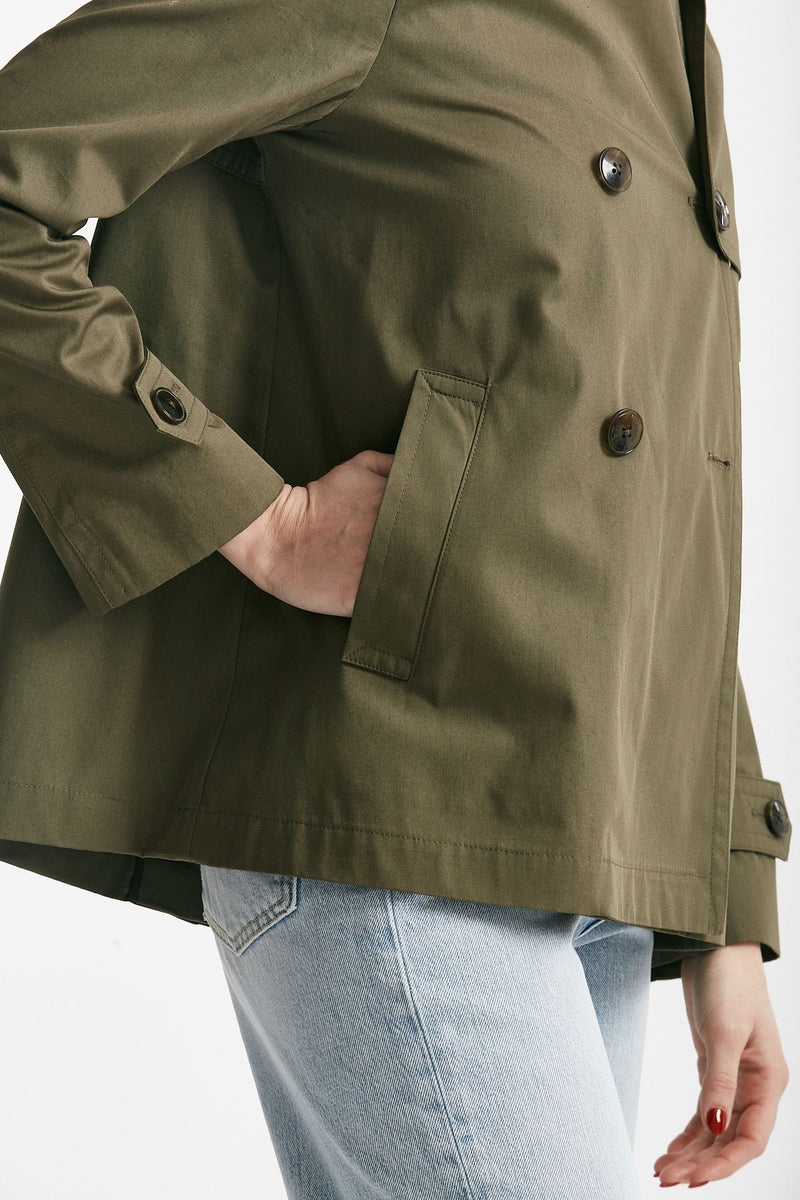 peacot in cotone verde militare women Herno - 7