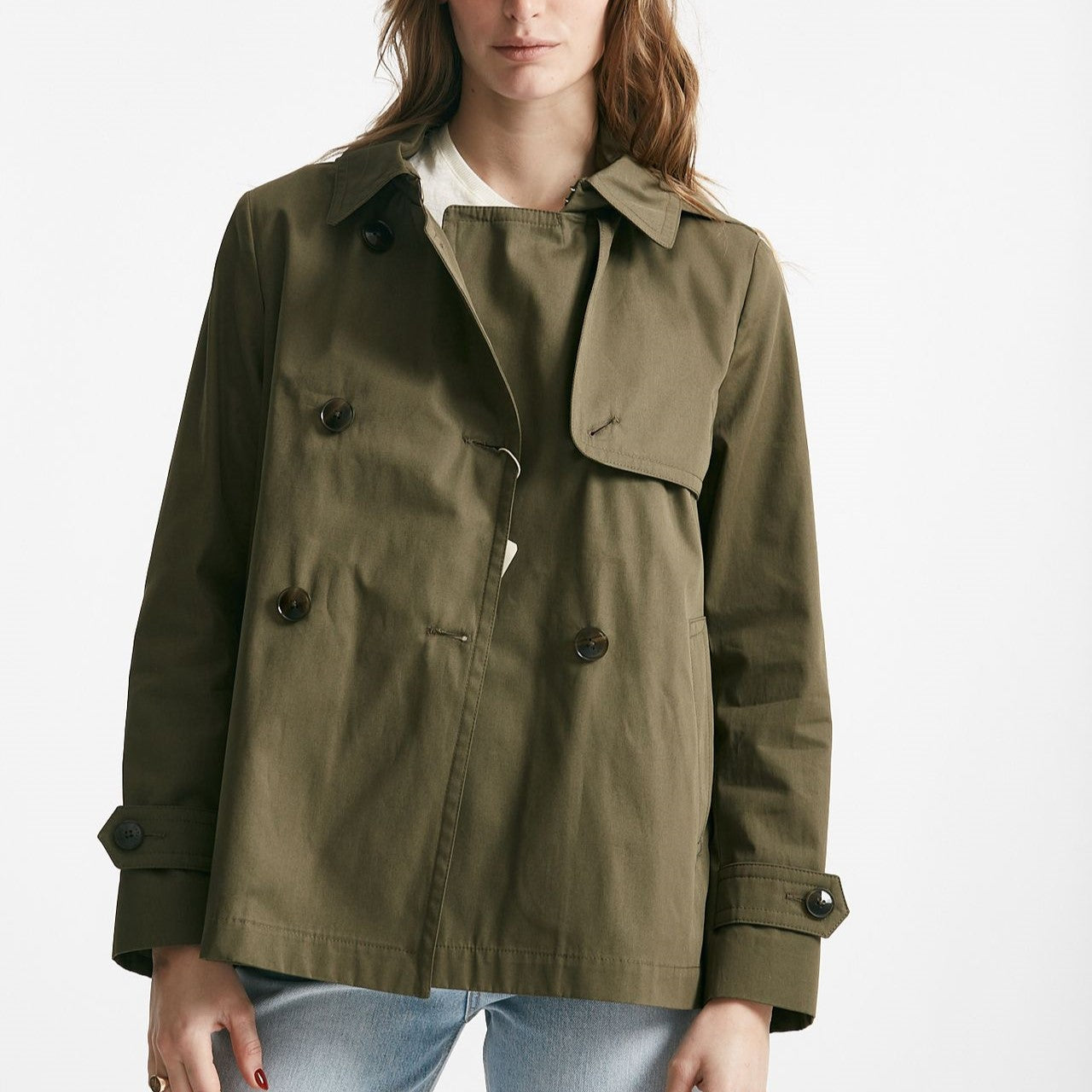 peacot in cotone verde militare women Herno - 9