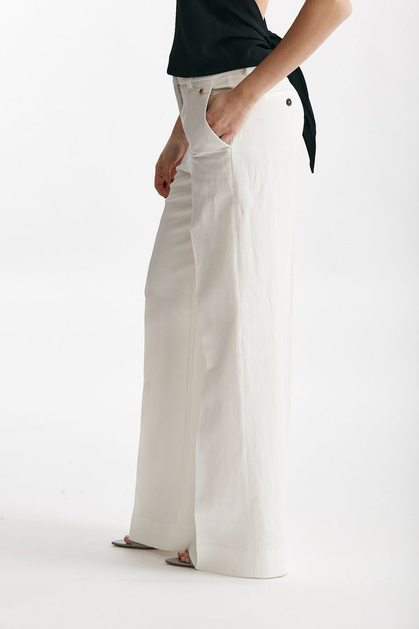 pantalone palazzo incotex neera bianco women Incotex