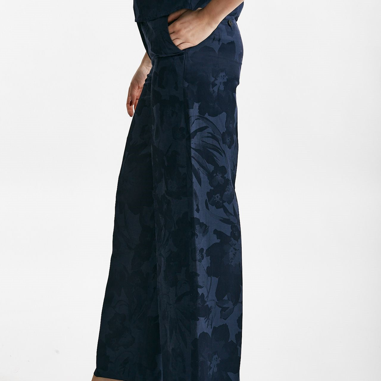 pantalone palazzo neera fantasia fiorata blu women Incotex - 6