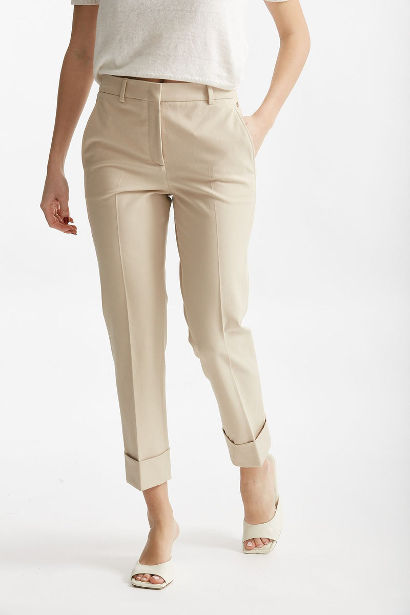 pantalone dritto in cotone nevet beige chiaro women Incotex - 1