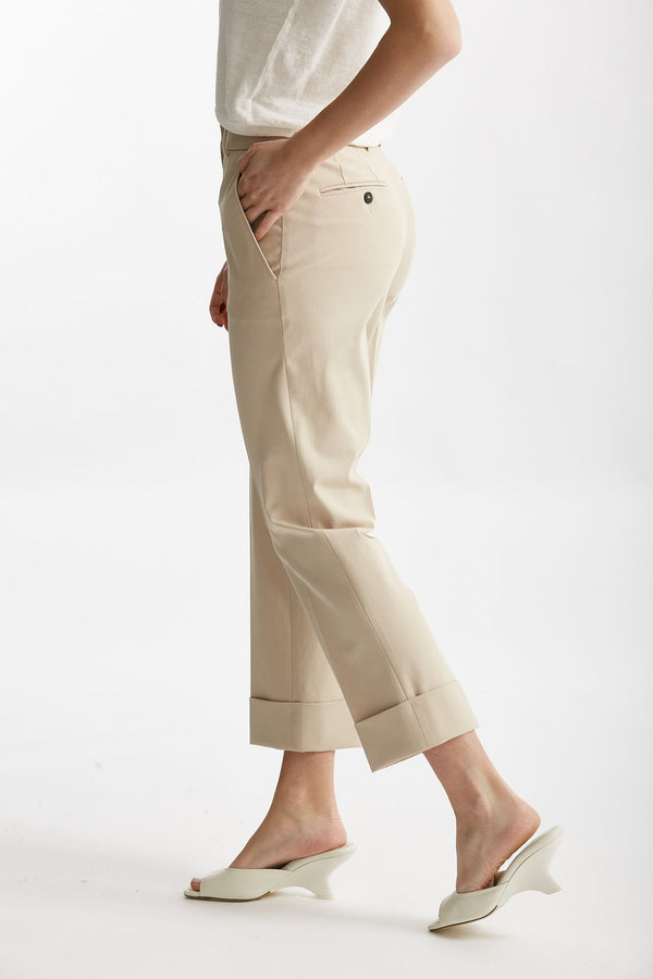 pantalone dritto in cotone nevet beige chiaro women Incotex