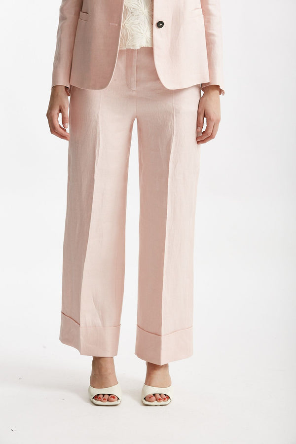 pantalone in lino arlys rosa tenue women Incotex