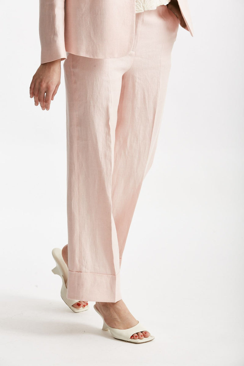 pantalone in lino arlys rosa tenue women Incotex - 3