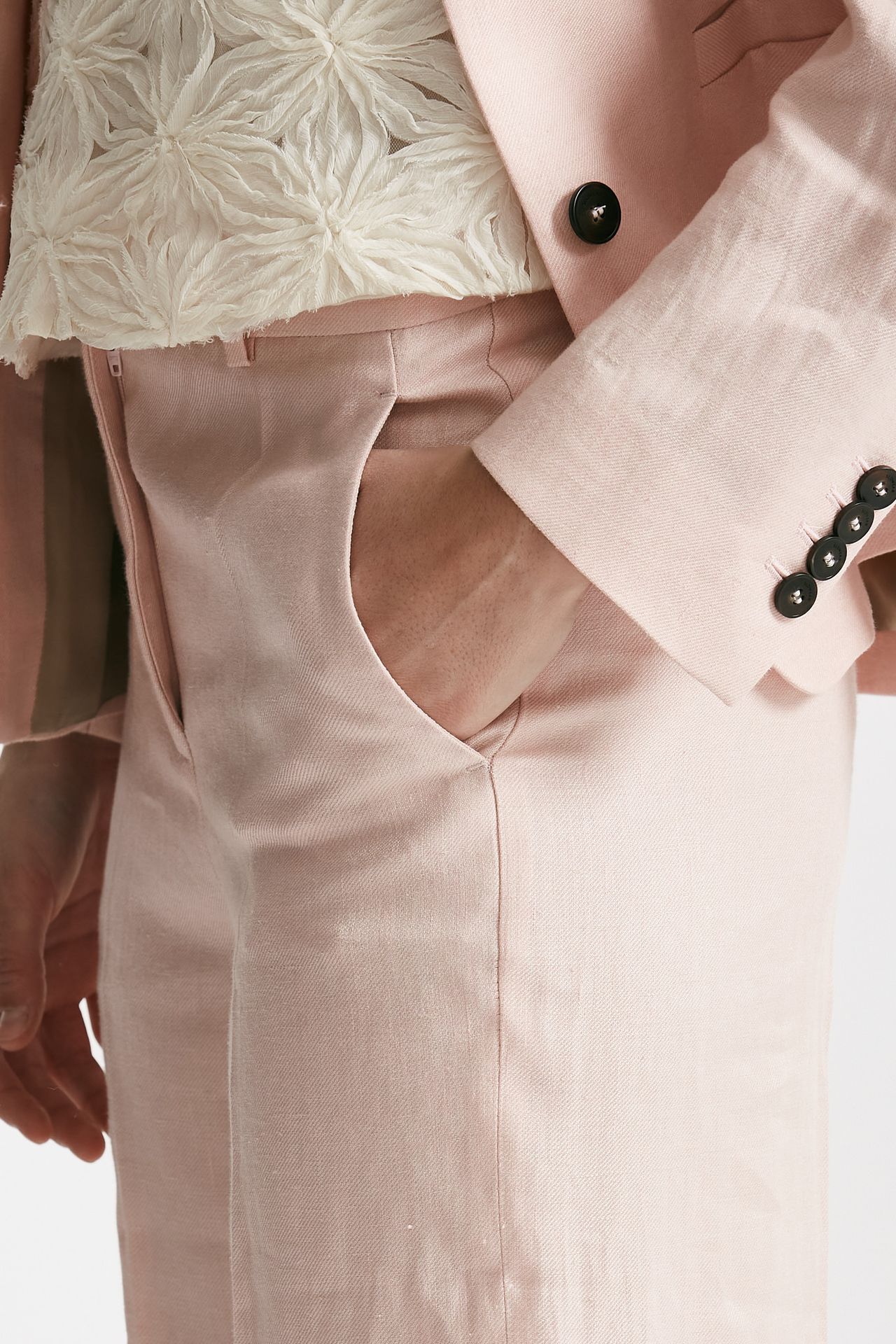 pantalone in lino arlys rosa tenue women Incotex - 4