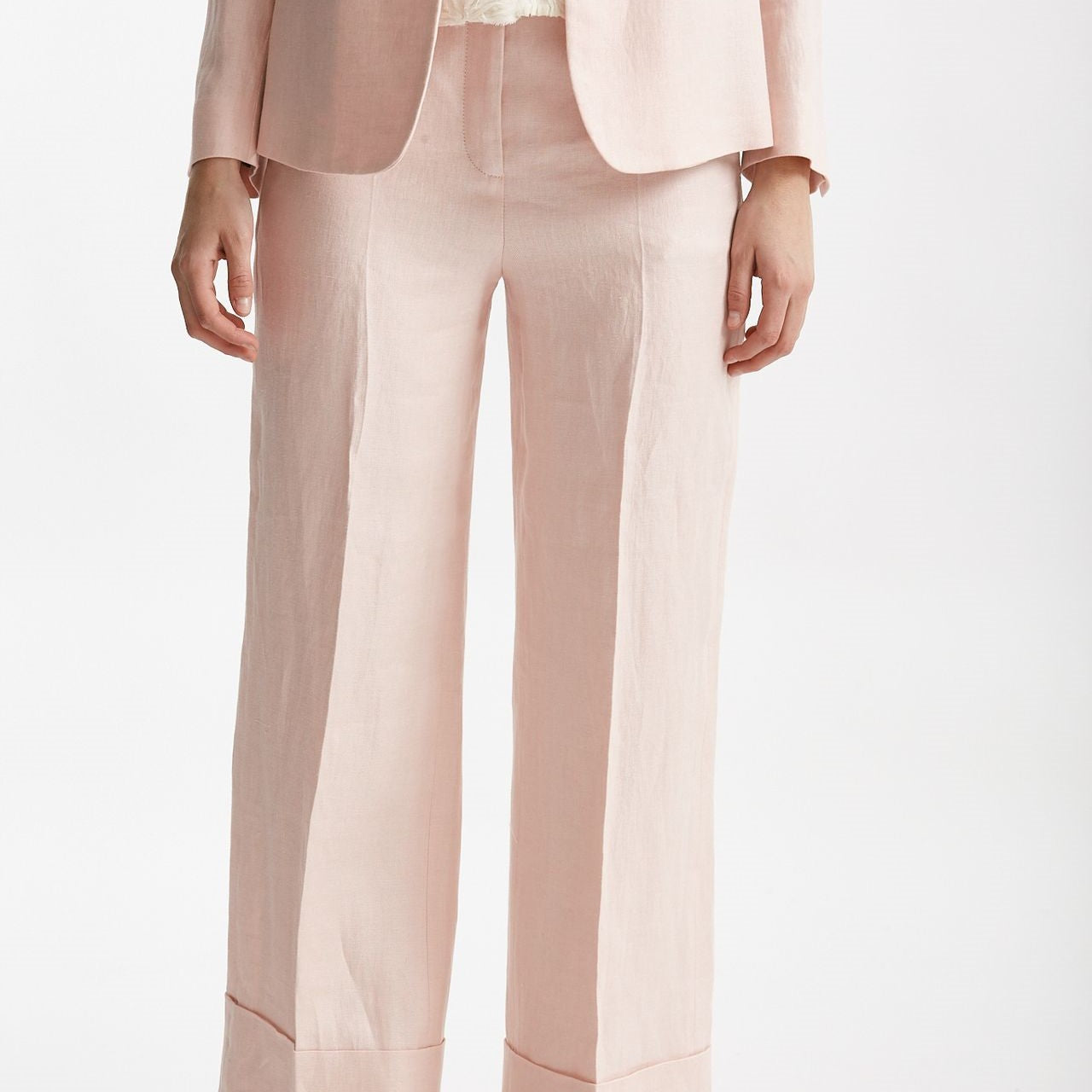 pantalone in lino arlys rosa tenue women Incotex - 7