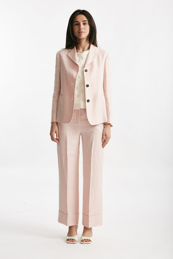 giacca in lino rosa tenue women Incotex