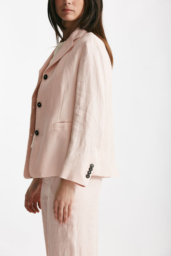 giacca in lino rosa tenue women Incotex