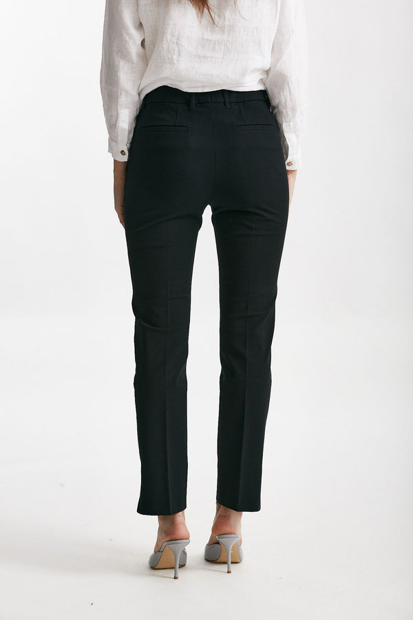 pantalone slim in cotone kimama nero women Incotex