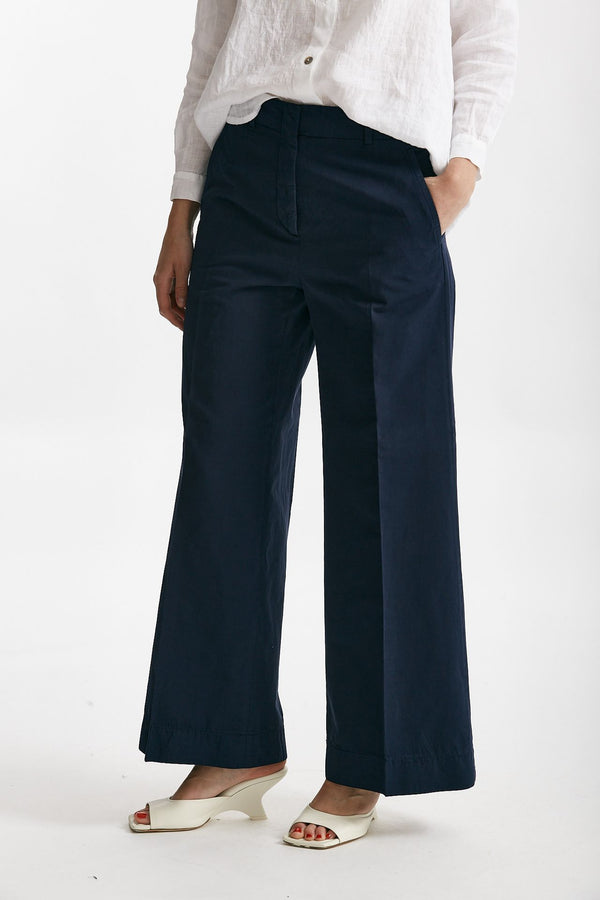 pantalone in cotone ilya blu women Incotex