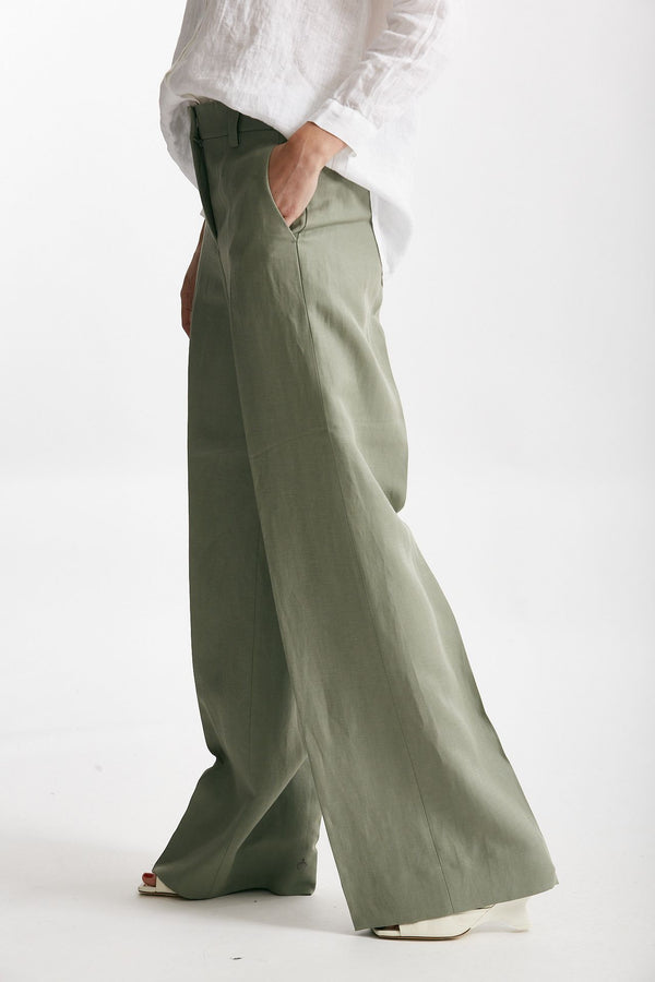pantalone palazzo neera verde salvia women Incotex