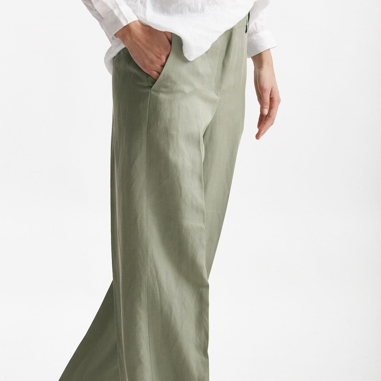 pantalone palazzo neera verde salvia women Incotex - 7