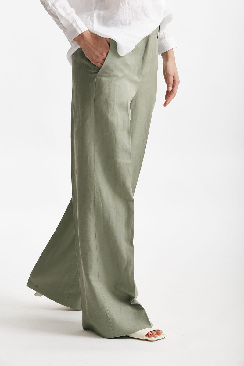 pantalone palazzo neera verde salvia women Incotex - 4