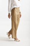 pantalone in cotone e lino elys cammello women Incotex - 3