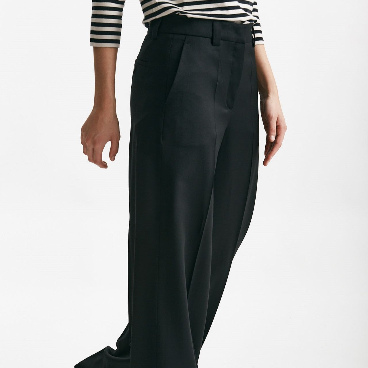 pantalone palazzo neera tela fresco lana nero women Incotex - 6