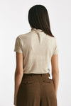 t-shirt collo alto in lino beige women Iro - 3