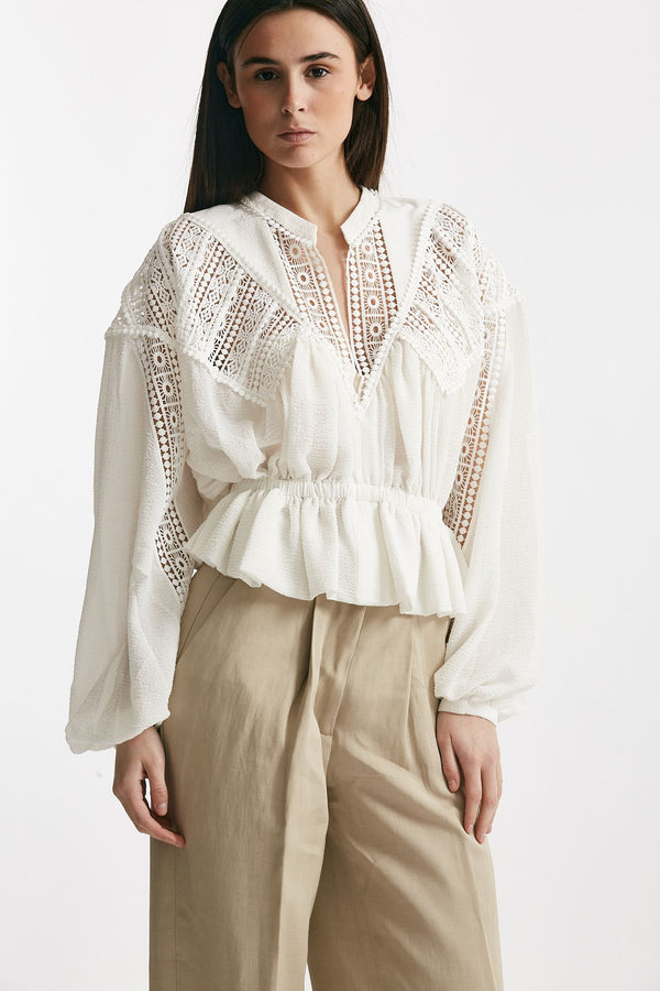 camicia collo coreana in crepe bianco women Iro