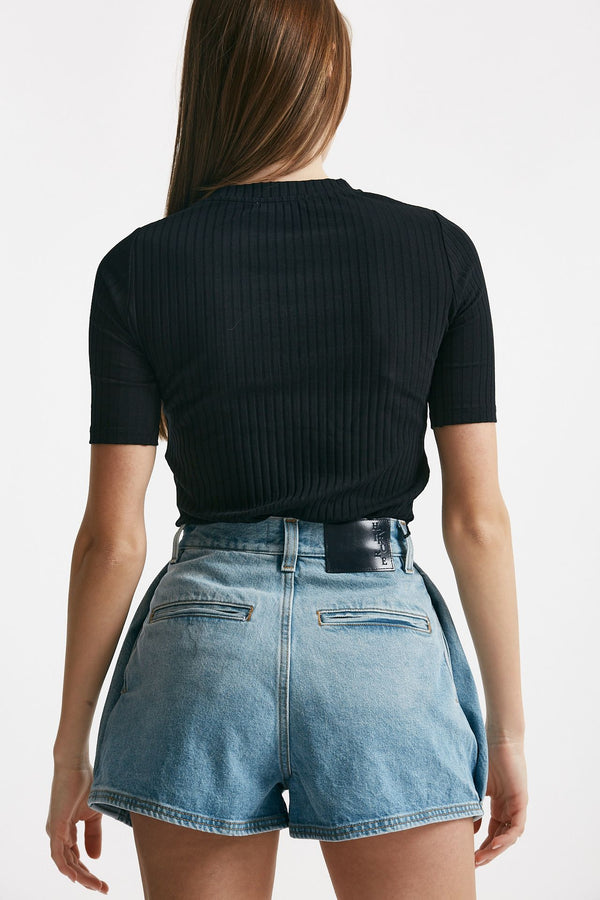 t-shirt a costine girocollo nero women Iro