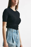 t-shirt a costine girocollo nero women Iro - 3