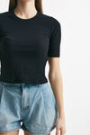 t-shirt a costine girocollo nero women Iro - 4