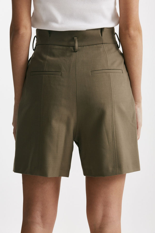 bermuda in fresco lana kaki vita alta women Iro